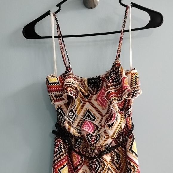 🌹Love Reign Vibrant Geometric Pattern Midi Dress With Black Belt Size XS ✨ - Picture 3 of 6